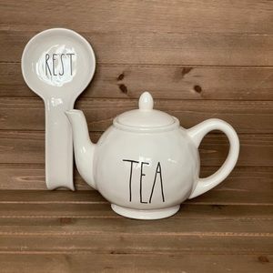 Rae Dunn Teapot & Spoon Rest Set